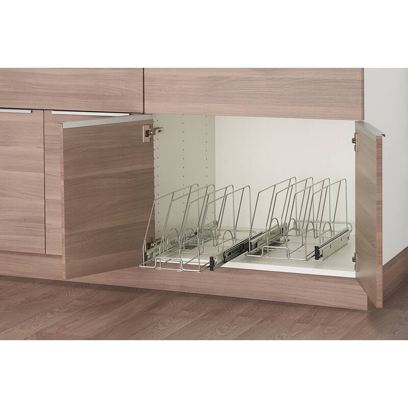 TRINITY PRO® EcoStorage® Sliding Bakeware Organizer, Chrome, 2Pack